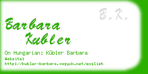 barbara kubler business card